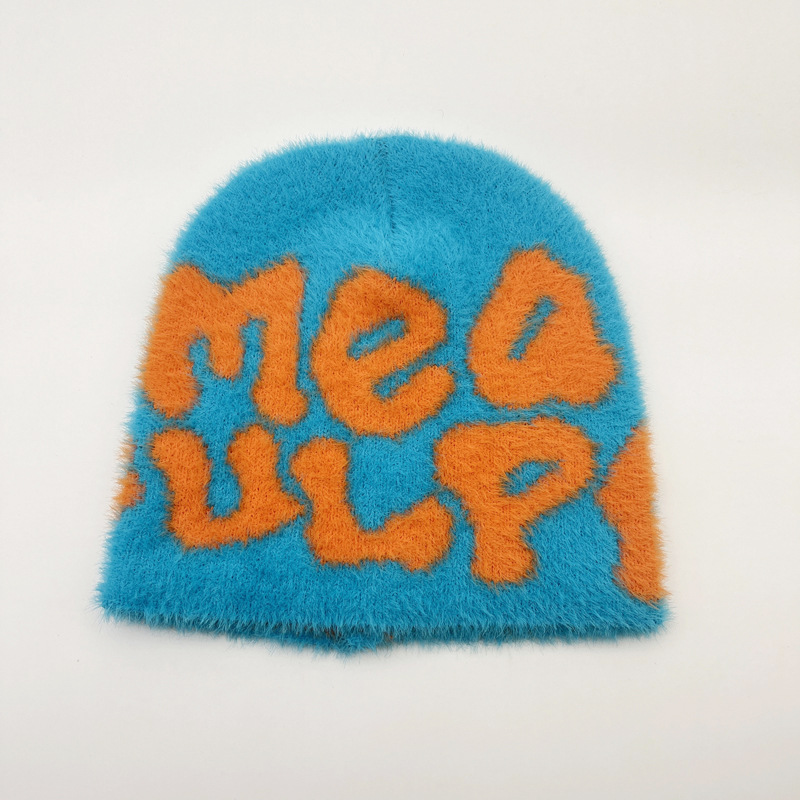 Hot selling fur style Mea knitted hat, brimless cap, personalized bean hat_voghion.com