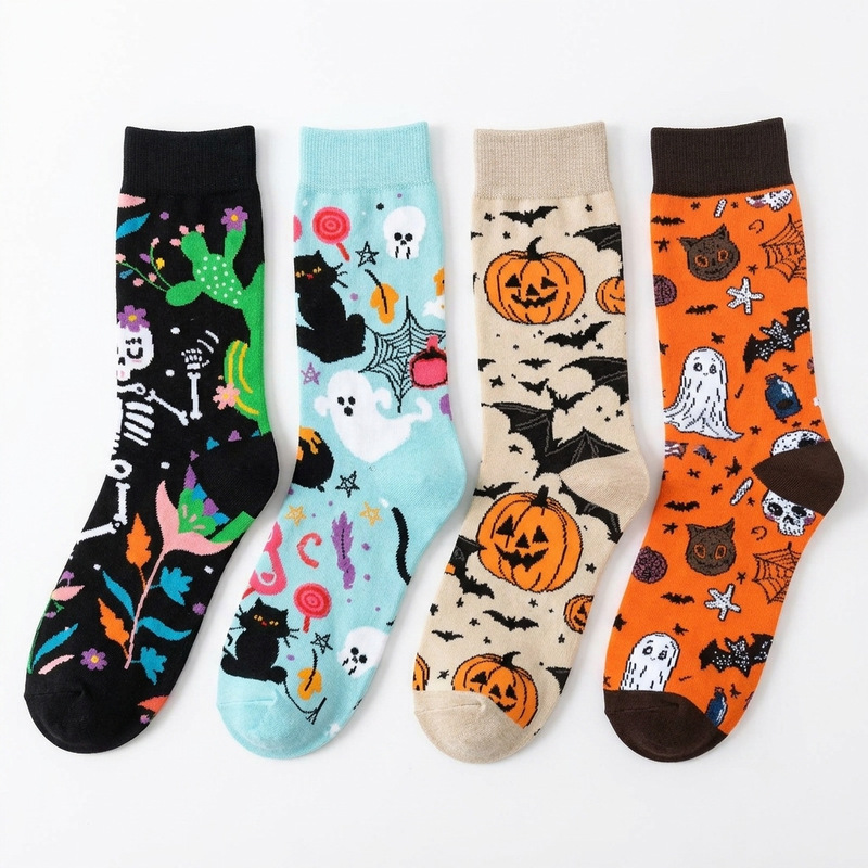 Men's Funny Cotton Socks with Skull, Bat, Spider Web, Pumpkin, Halloween, Cactus Designs, Trendy Socks for Men and Women, Ghost Socks Men's Funny Cotton Socks with Skull, Bat, Spider Web, Pumpkin, Halloween, Cactus Designs, Trendy Socks for Men and Women, Ghost Socks