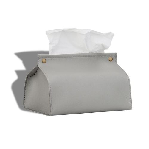 Car tissue box European style leather PU tissue bag home dustproof tissue cover can be printed with logo
