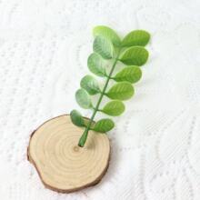 仿真绿植假叶子 6层小叶仿真花塑料水草配件摆盘插花点缀假叶批发