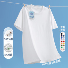 高端t恤定制220g纯棉抗菌圆领广告衫工作服订做印logo印图文化衫