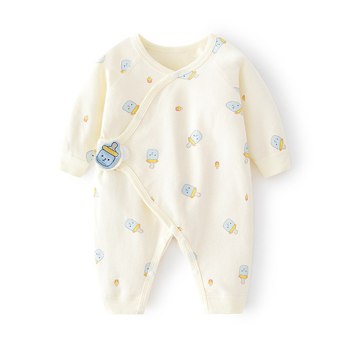 Newborn onesie baby boneless harem autumn and winter pure cotton newborn monk suit romper suit Velcro baby clothes