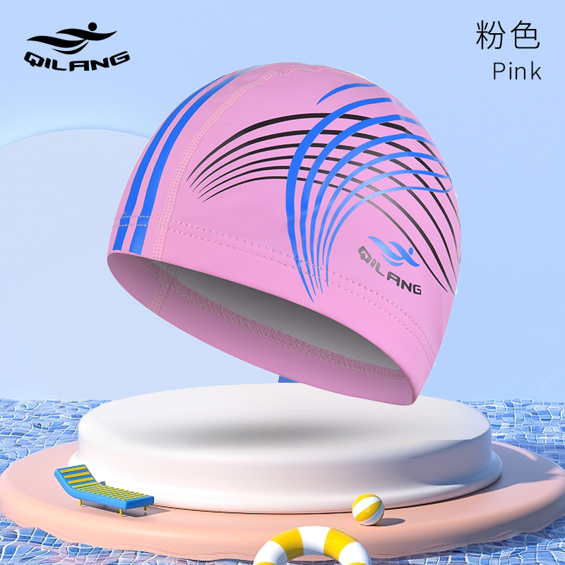 [LOGO personalizado] gorra de baño PU para adultos gorra de estilo impresa protector de orejas sin estrangular cabello largo gorra de baño unisex