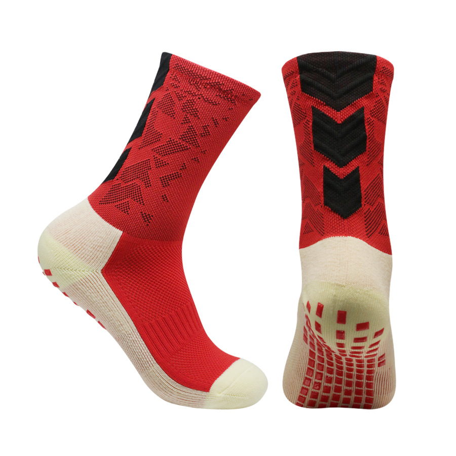 Unisex-Fußballsocken mit rutschfester Sohle und gepolsterter Fußgewölbeunterstützung – Atmungsaktive, feuchtigkeitsableitende Sportsocken zum Laufen, Radfahren und Trainieren_voghion.com