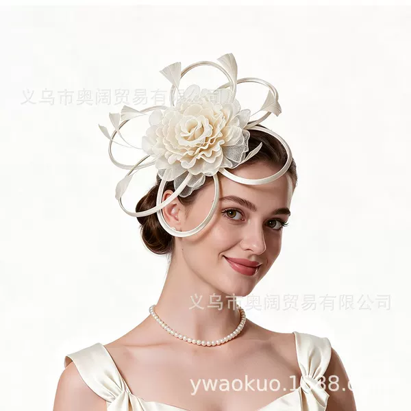 Cross-border European and American Amazon best-selling feather headpiece, European and American bridal headwear for the horse racing season and banquet flower hat
