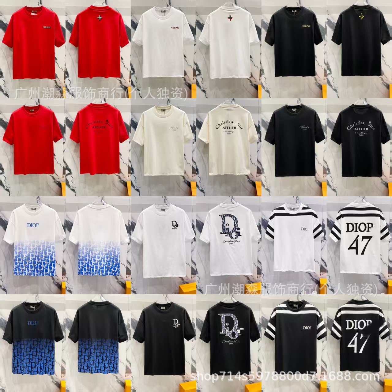 正確版D迪家2024夏の新型クラシックロゴ刺繍カジュアルゆるい半袖tシャツ対外貿易ブーム