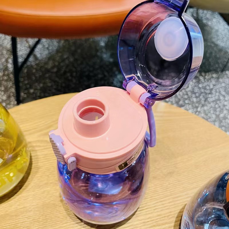 Meishangde 5835 taza de plástico taza de vientre pequeño con colador de taza de té mango portátil doble bebida taza de plástico taza de Estudiante