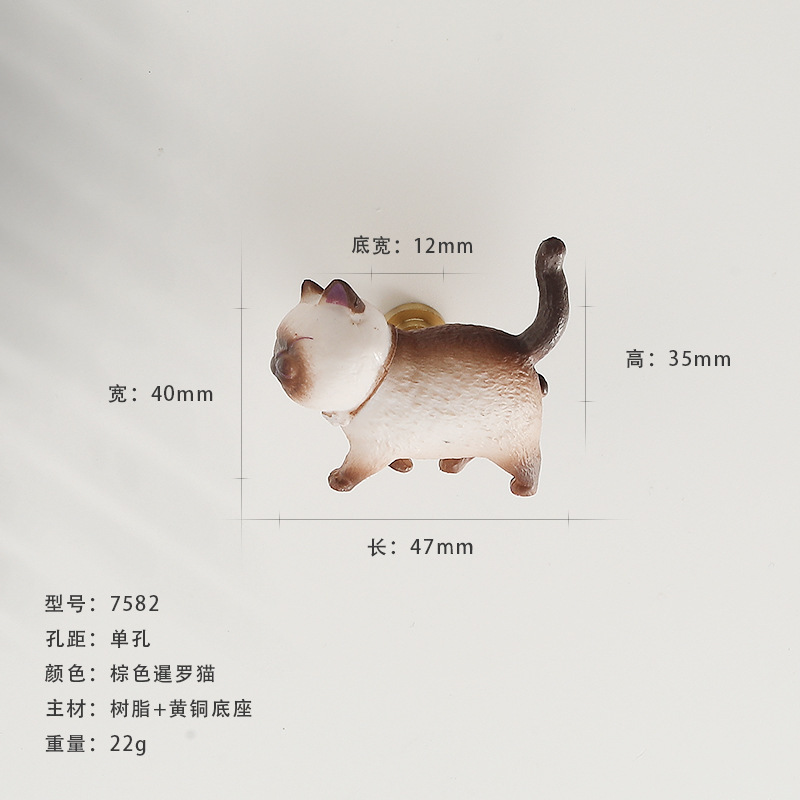 猫漫画キャビネットドアハンドルかわいい引き出し子供部屋ワードローブハンドルデザイナー樹脂真鍮衝突防止|undefined