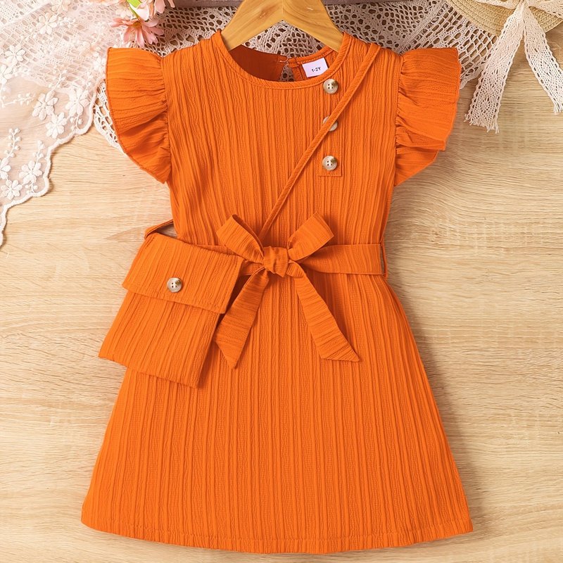 Girls' fashionable dress 夏季童装短袖连衣裙时髦女童裙子批发|undefined