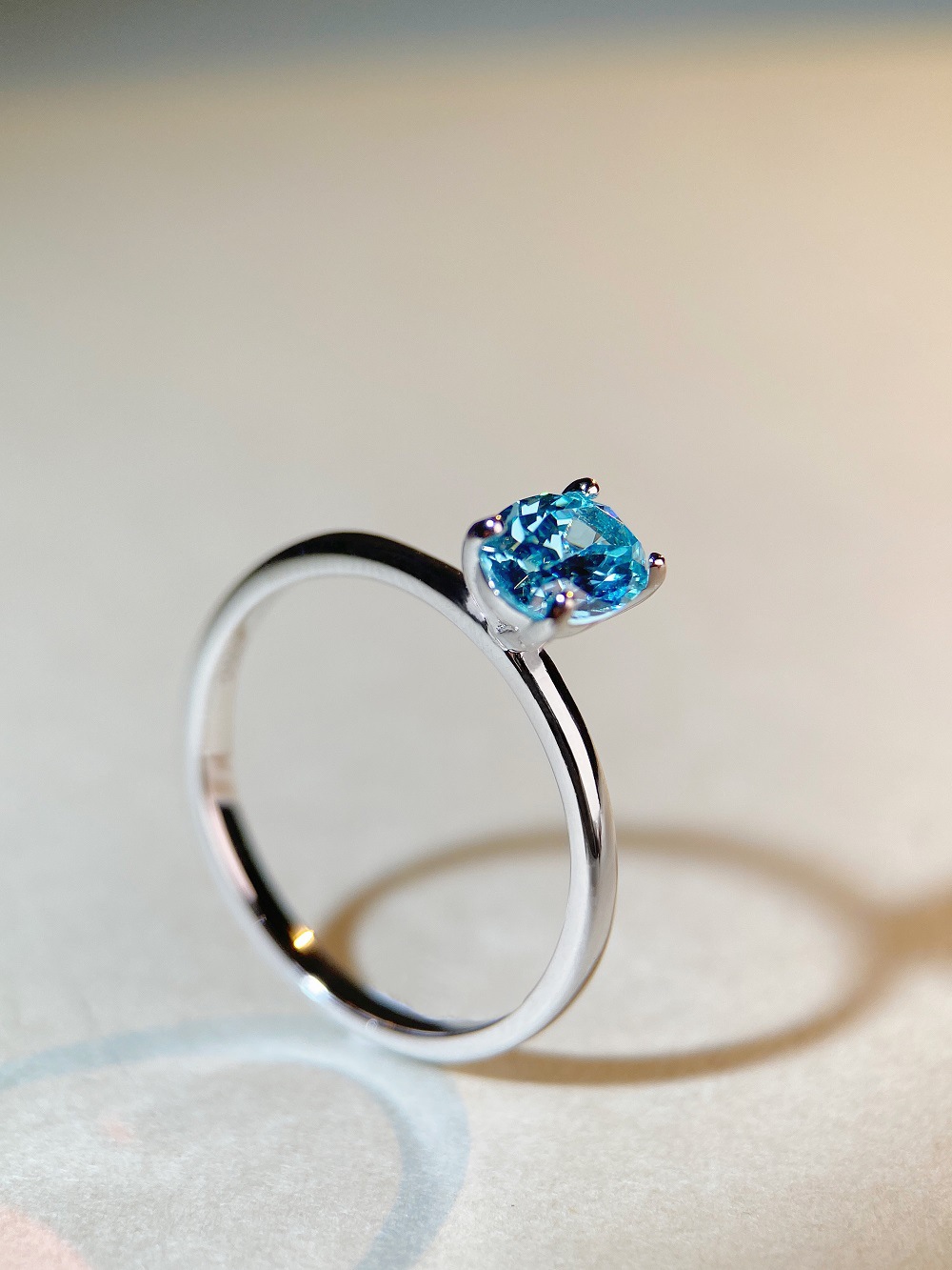 Simple Style Oval Sterling Silver Inlay Zircon Rings 1 Piece