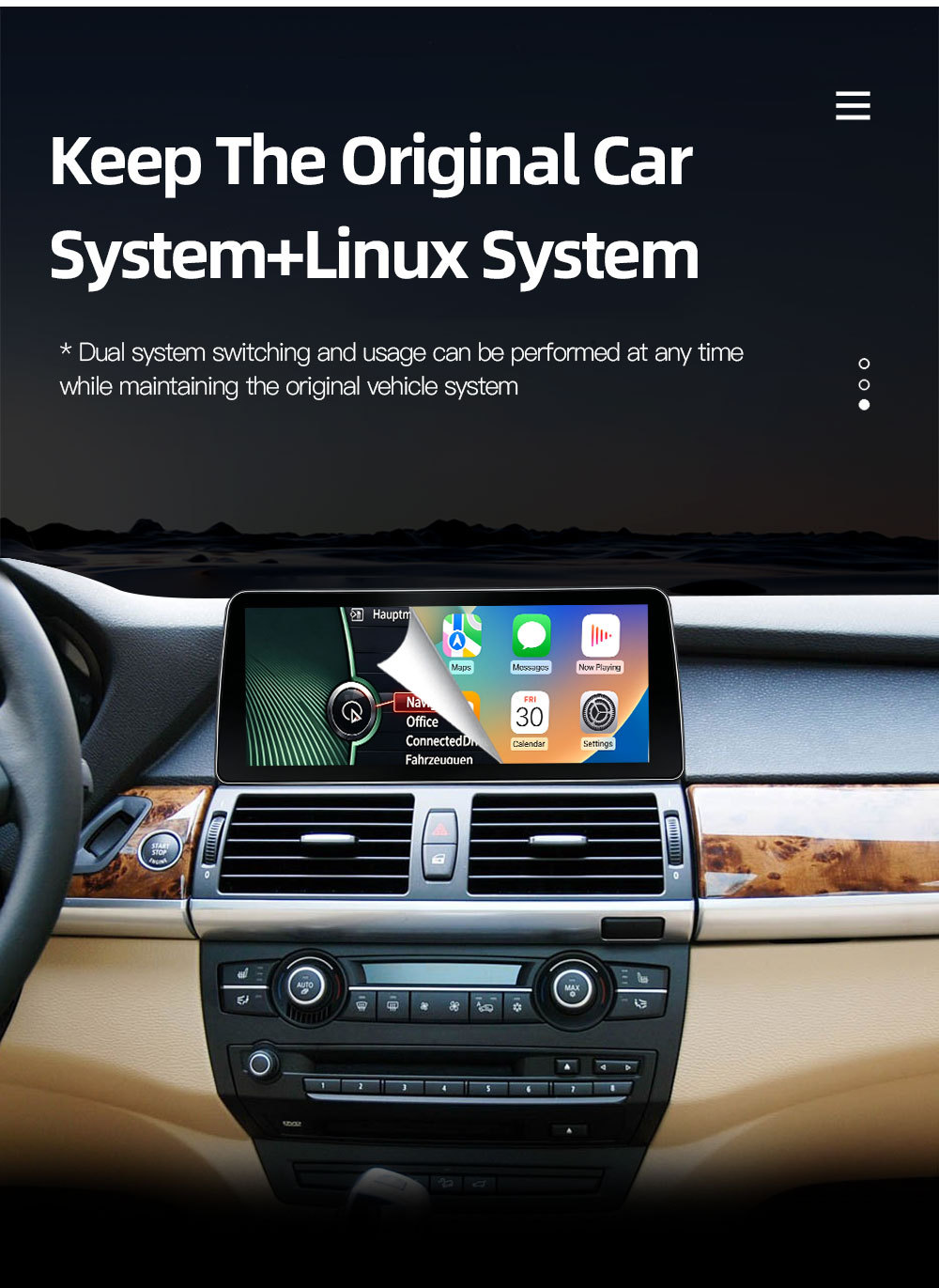 Car-Mounted Central Control Large-Screen Navigation System Suitable for Bmw X5 E70 X6 E71 Wireless Carplay Player
