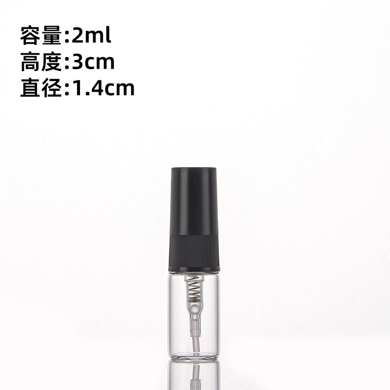 2ml black plastic half-hood pump head; transparent; glass