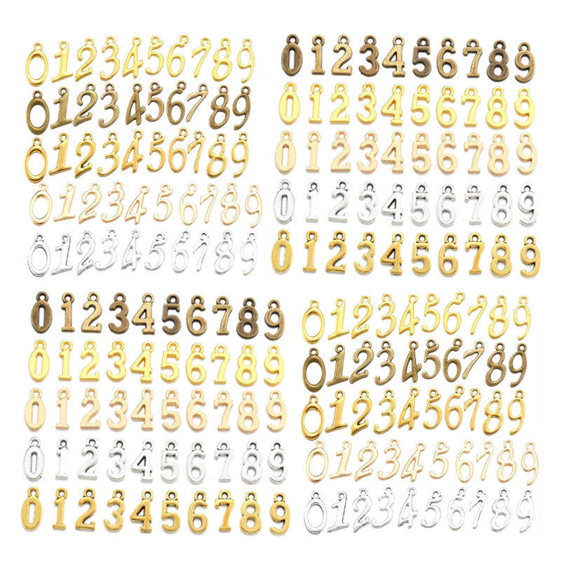 DIYアクセサリーアクセサリー0-9数字10个/セットレトロ合金ブレスレットペンダントペンダントS110