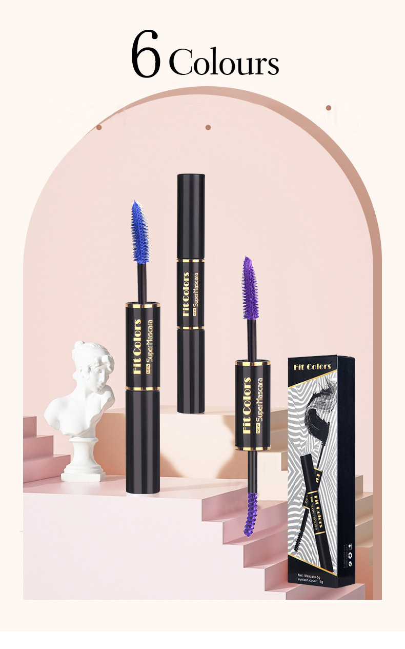 Fit Colors Double-head colored mascara is thick, curly and less likely to smudge white hair undefined