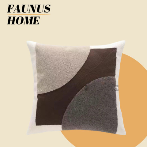 카레 컬러 블록 전체 자수