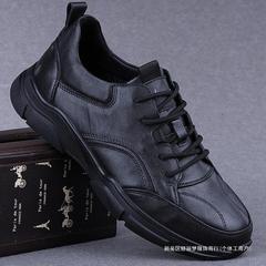 男鞋透气头层牛皮秋季运动鞋男士休闲皮鞋软皮软底鞋子男