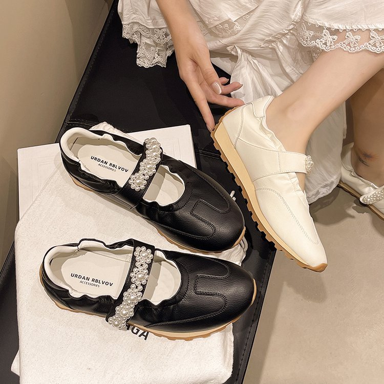 シープスキンバージョン~ファッショナブルでカジュアル、多用途のスポーツパールバレエトレーニングシューズ、女性用の内側の高さを高めるベルクロ浅い口の靴|undefined
