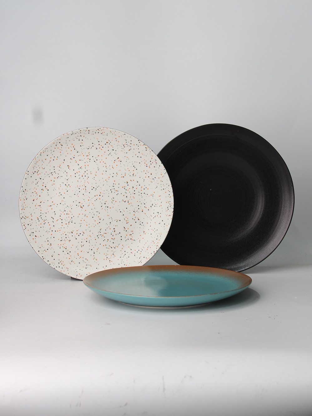 12 pulgadas simple estilo redondo plato de cerámica Hotel occidental Placa de carne Placa de pasta placa fría plato