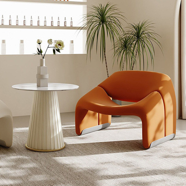 Francés color crema insofá perezoso salón de belleza club pequeño sala de estar mesa de negociación combinación de sillas