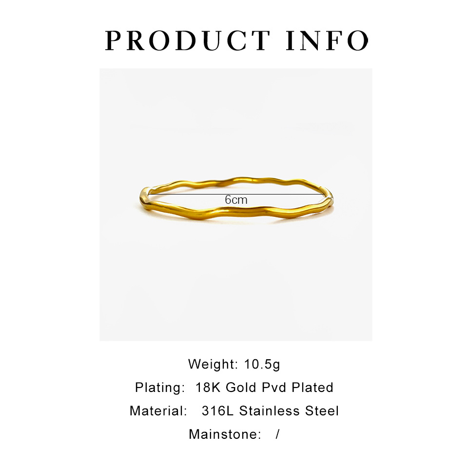 Simple Style Classic Style Geometric 316L Stainless Steel  18K Gold Plated Bangle In Bulk display picture 1