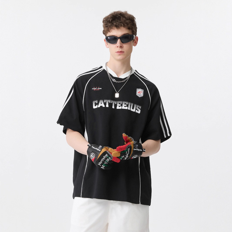 American Retro Printed Short-Sleeved T-Shirt for Men 2025 Summer New Niche Super Nice Loose Oversize Half-Sleeve