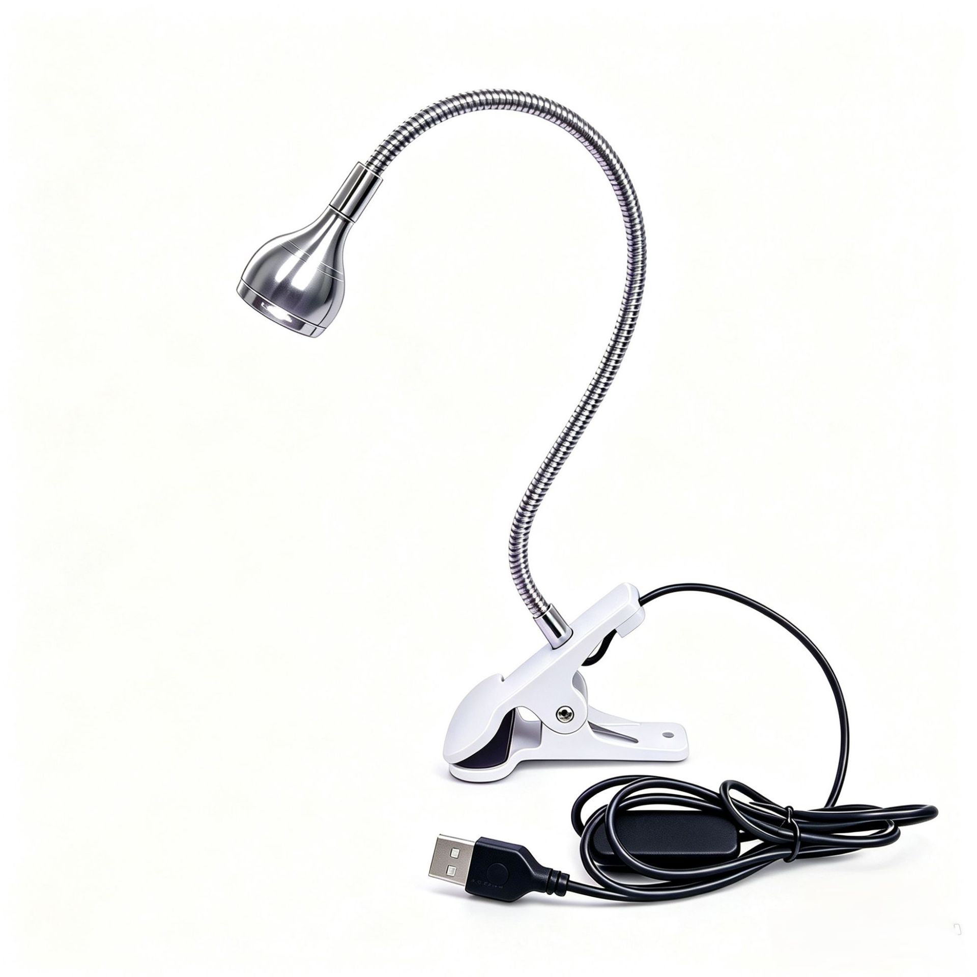 Lámpara de Escritorio UV con Clip USB de Metal con Protección Ocular para Manicura y Detección de Billetes
