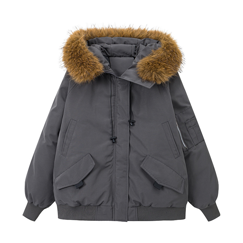 Trajes de moda de algodón de mujer otoño y invierno 2025 nuevo engrosado suelto chaqueta de algodón con capuchón de moda de mujer image 5