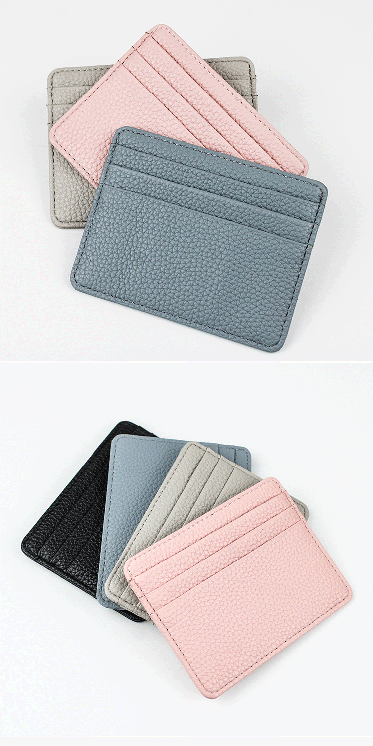 Unisex Pu Leather Solid Color Basic Square Card Holder display picture 2