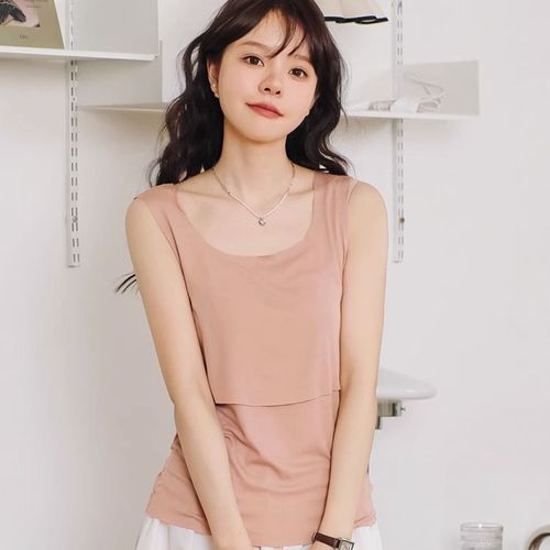 Maternity nursing vest suspender summer nursing clothing outer postpartum base covering nursing top t-shirt confinement clothing