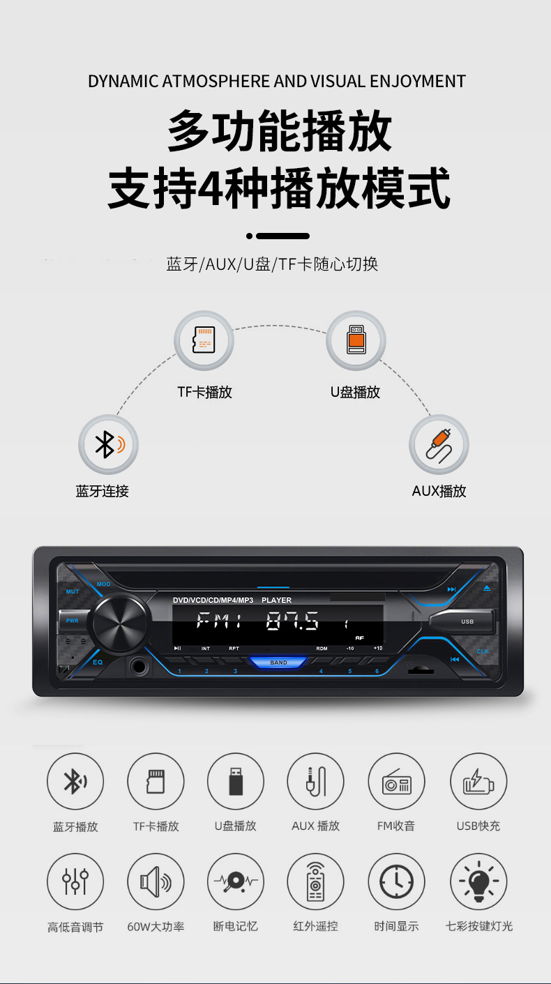 Car Audio Cd Player Dvd Mp3 Bluetooth Radio