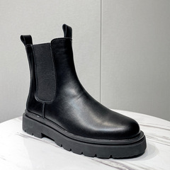 Chimney boots thick-soled Martin boots for men 2021 new Chelsea short boots mid-calf boots with velvet 6032-Internet celebrity picture