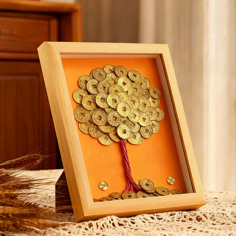 Five-Cent Coin Fortune Tree Photo Frame DIY Material Package Decorative Photo Frame Money Tree Opening Housewarming Gift Ornament