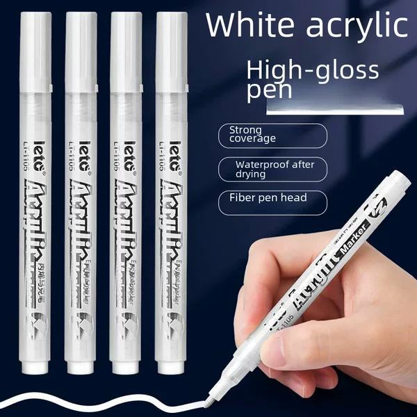 White Acrylic Pen DIY Journal Pen Art Paint Pen Graffiti Pen Student Marker Pen Special for Journal Coloring