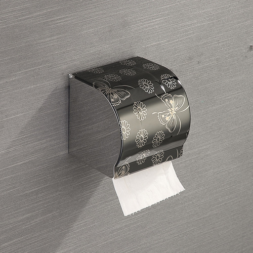 Stainless steel paper towel holder factory direct sales colorful steel bathroom toilet paper roll holder wall-mounted toilet paper holder waterproof tissue box