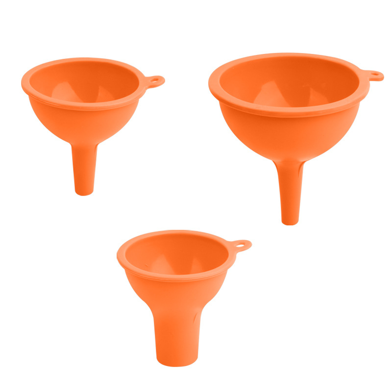 Suministro directo de fábrica embudo de silicona conjunto de tres piezas embudo de aceite de cocina embudo de vino embudo de sub-embalaje del hogar resistencia a altas temperaturas