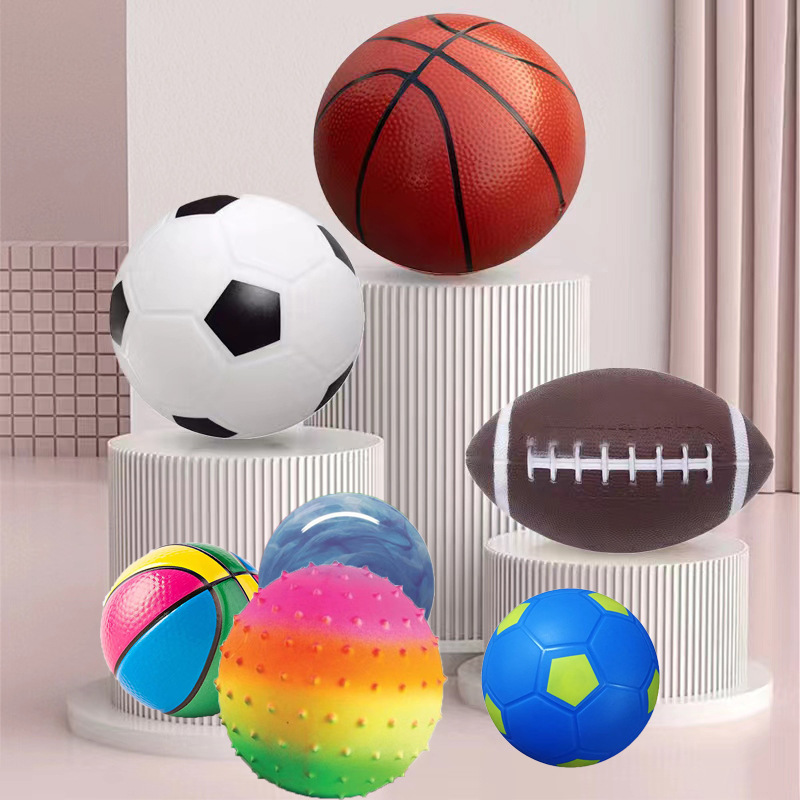 Nueva raqueta Bola de juguete inflable Niño deportes bola elástica tienda de juguetes para bebés bola pequeña bola suave de interior