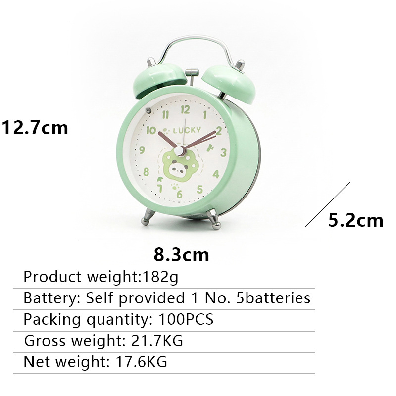 Nuevos estudiantes de secundaria y secundaria transfronterizos timbre de escritorio de metal pequeño reloj de despertador para niños lindos dormitorios animados mini despertador image 10