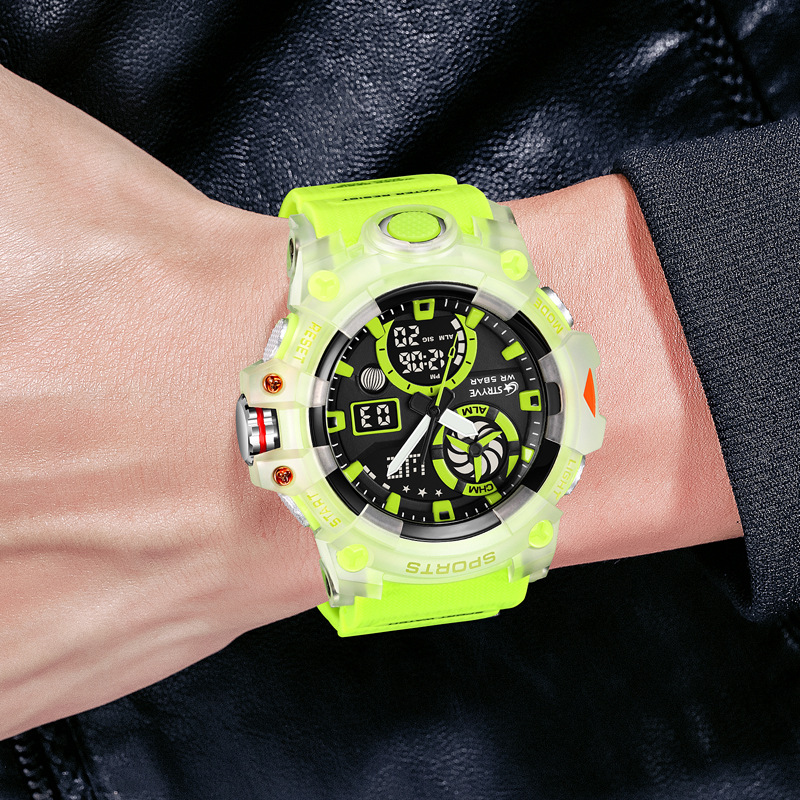 Nuevo reloj electrónico deportivo para hombres STRYVE doble luz nocturna cronógrafo despertador relojes de fábrica de un producto