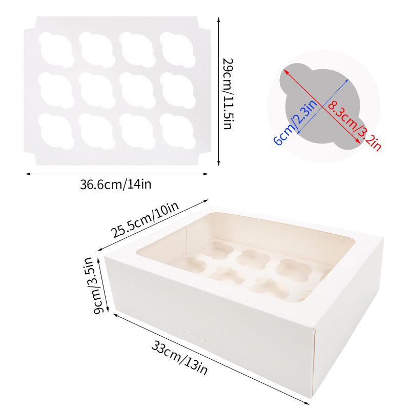 12 cajas de pastel de taza de papel