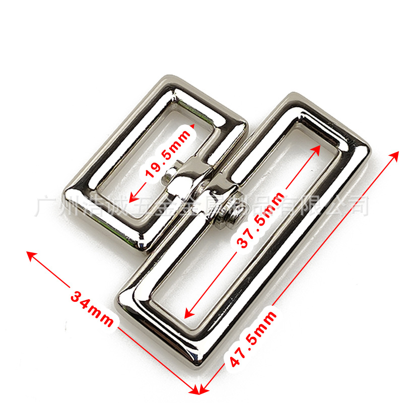 가방 하드웨어 DIY 액세서리 38MM 스퀘어 쥬얼리 개 버클 금속 중공 핸드백 가죽 장식 회전 후크 버클