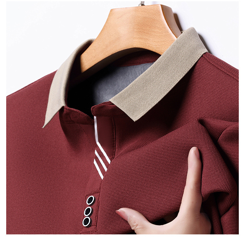Herren Poloshirt Langarm Mit Plüschfutter Für Den Winter_voghion.com