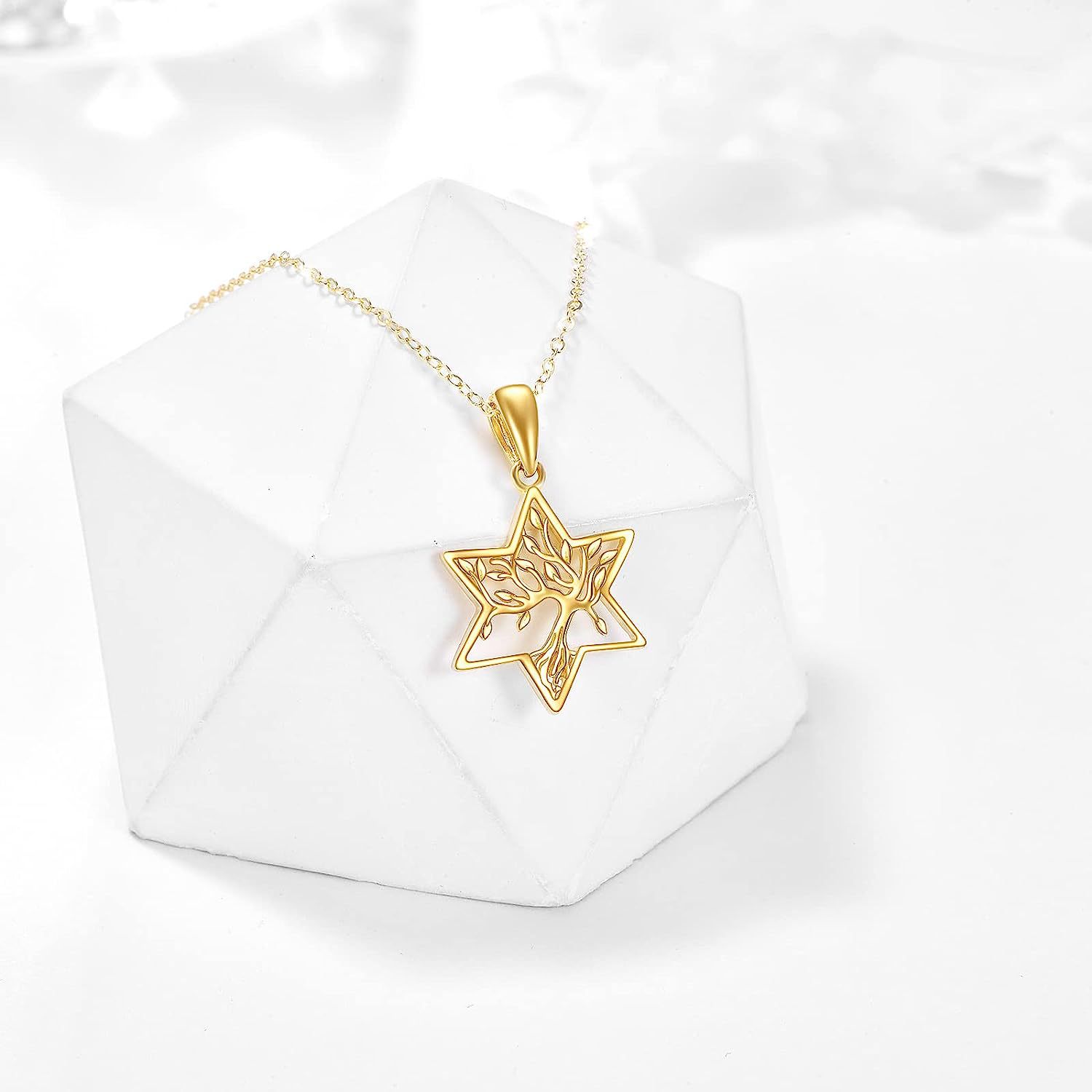 Hot Selling Nieuwe Zes Sterren Levensboom Legering Hanger Ketting Mode Sieraden Moederdag Cadeau_voghion.com