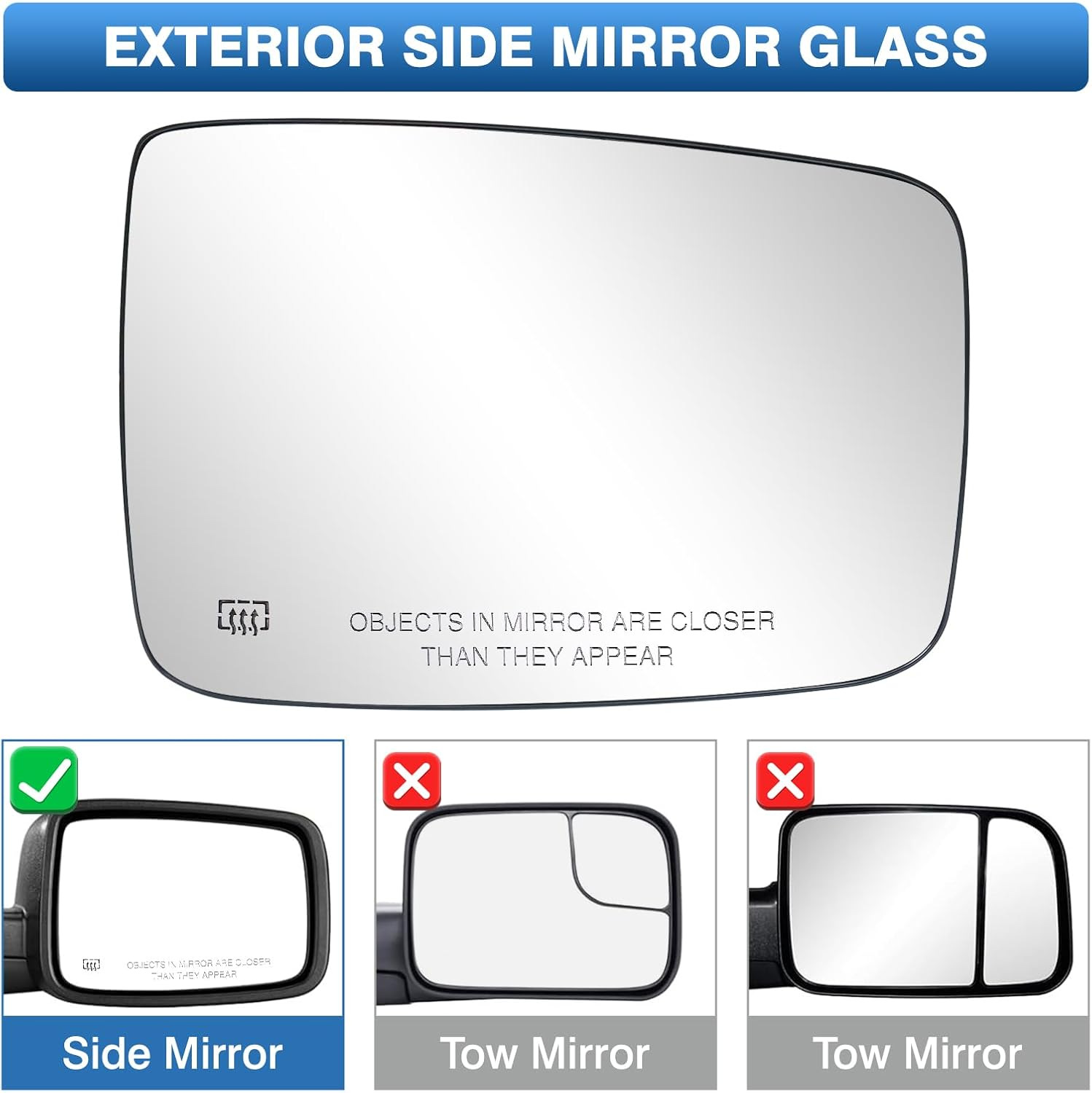 68050298Aa 68050299Aa Is Suitable for 09-18 Dodge Ram1500/2500 Heated Rearview Mirror Lenses