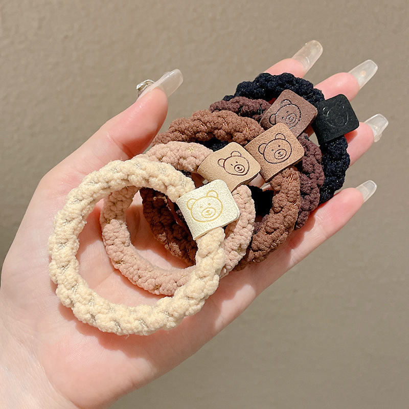 Cuerda para el cabello de dibujos animados, alta elasticidad y durabilidad, banda elástica para atar la cabeza, bola para mujer, lazo para el cabello, cuerda para la cabeza, nueva funda de cuero, accesorios para el cabello, todo fósforo