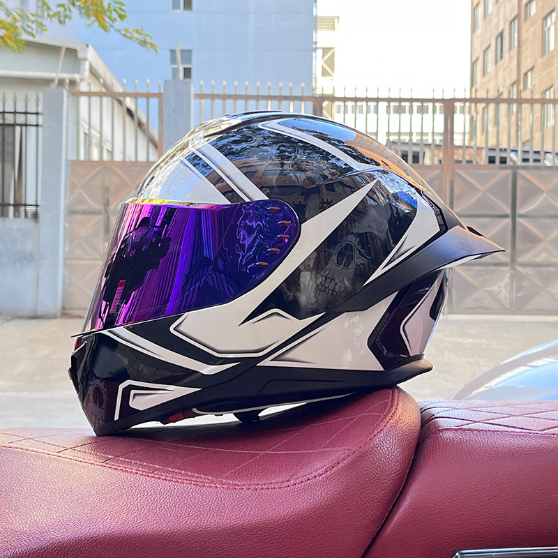 Casco de motocicleta Orz para hombres y mujeres, casco integral de verano con gran alerón trasero para todas las estaciones, certificado por DOT, transfronterizo.