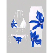 L 32398 Printed Three-piece Swimsuit ӡ��������Ӿ�¿羳