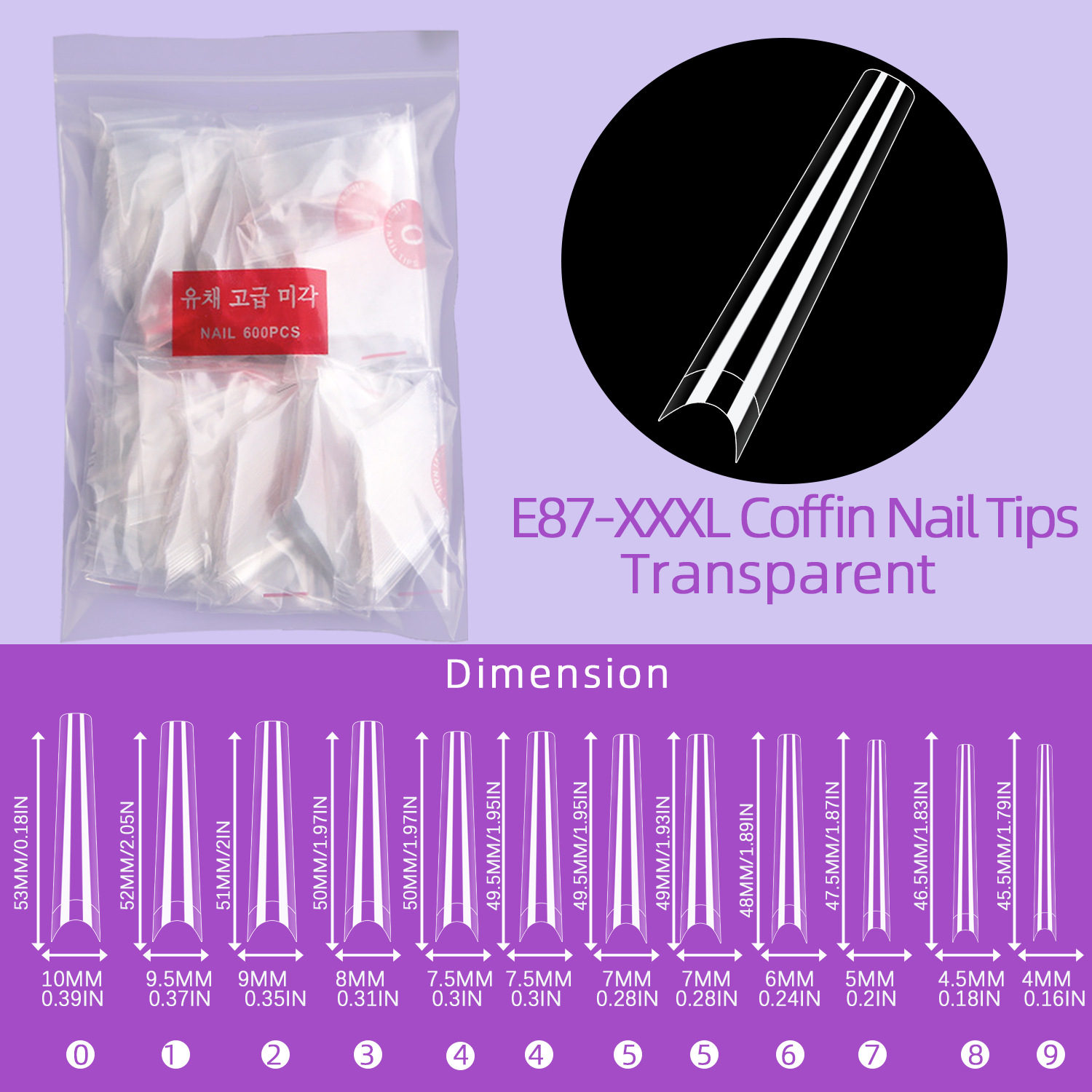 Uñas postizas XXL estilo cowboy, uñas francesas planas MAX, 600 piezas, venta al por mayor transfronteriza, gran oferta transfronteriza