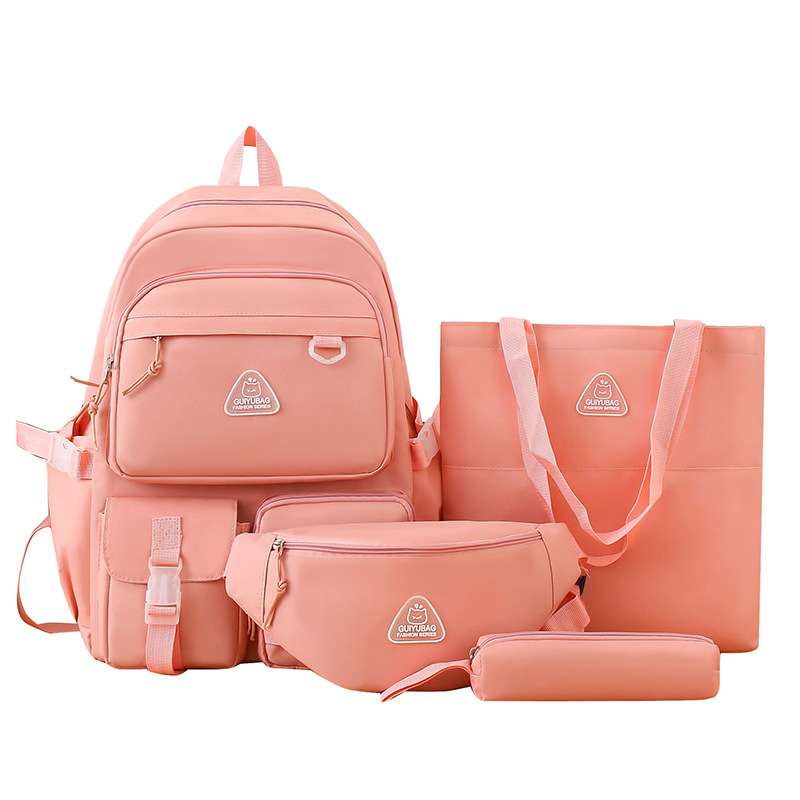 GUIYU Trendy Backpack Set For Middle School - Spacious Canvas Bookbag With Crossbody Strap, Ergonomic Shoulder Support_voghion.com