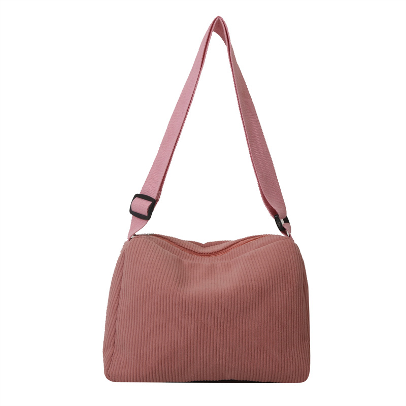Estilo perezoso de pana casual estilo japonés artístico bandolera de un solo hombro elegante estudiante casual estilo coreano bolso de mano simple de las mujeres