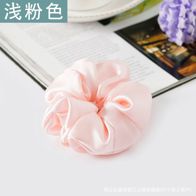 19 M 3,5 CM banda de pelo de seda banda de goma gruesa alta elástica Cola de Caballo updo cuerda de pelo accesorios para el cabello hembra Flor de seda de morera tocado